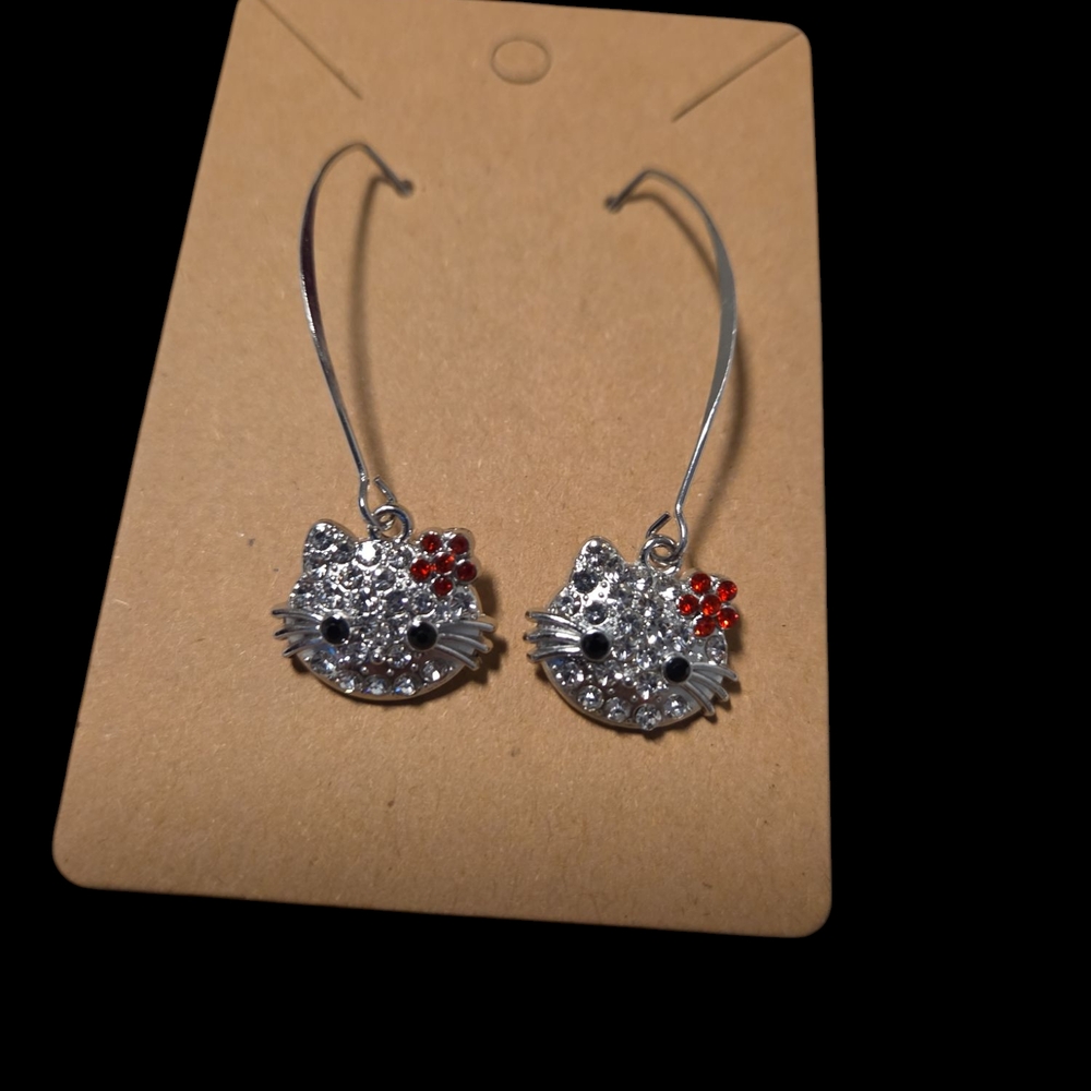 Silver Hello Kitty Earrings